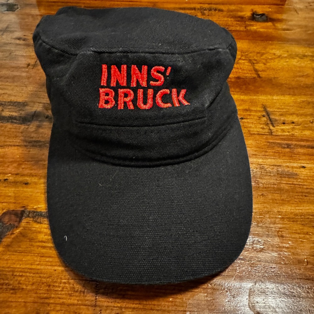 Innsbruck Military Style Hat Cadet Cap Embroidered Black Travel‎ Souvenir